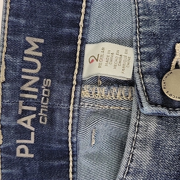 Chico's Platinum Ultimate Fit Straight Leg Jeans SZ 2 Chico's/12 - Picture 8 of 14